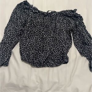 Brandy Melville Navy Floral Top